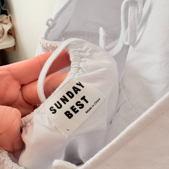 Aritzia Sunday Best Saida Babydoll Dress White Size Large - Picture 7 of 8